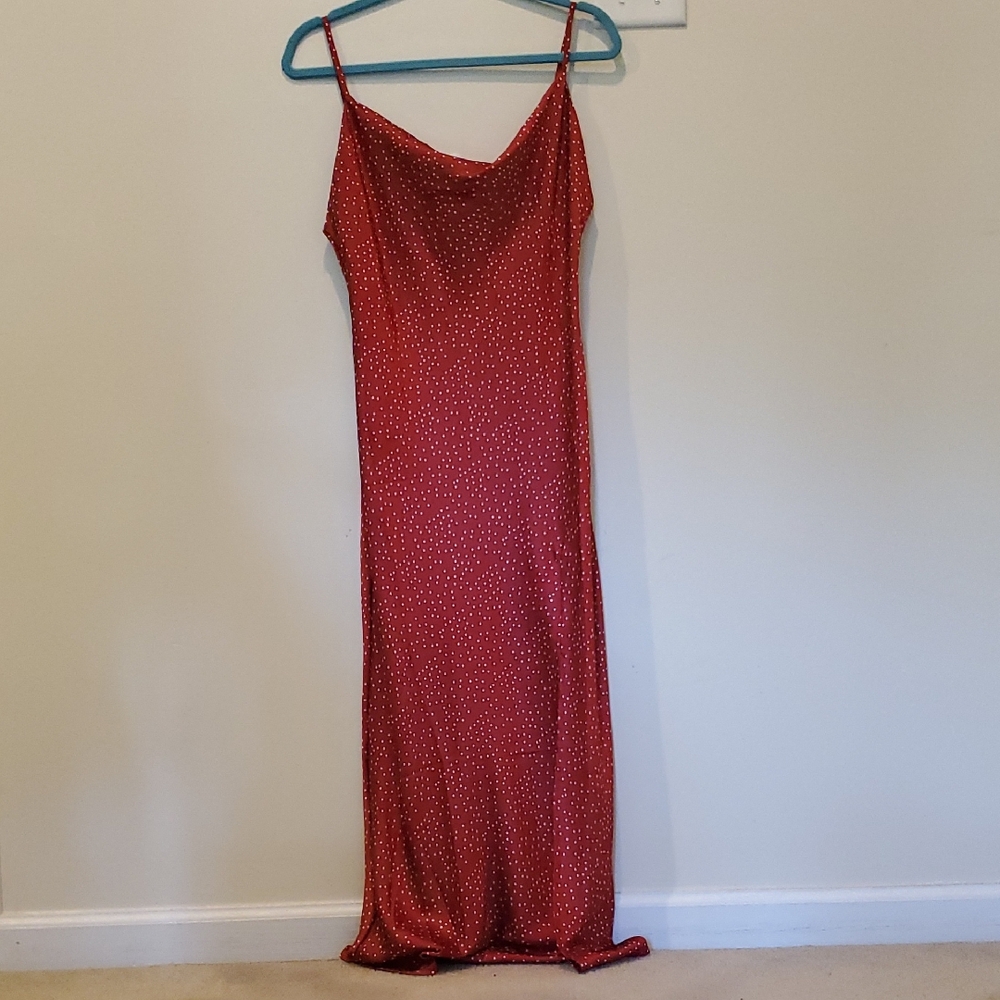 Elegant Red Polka Dot Dress